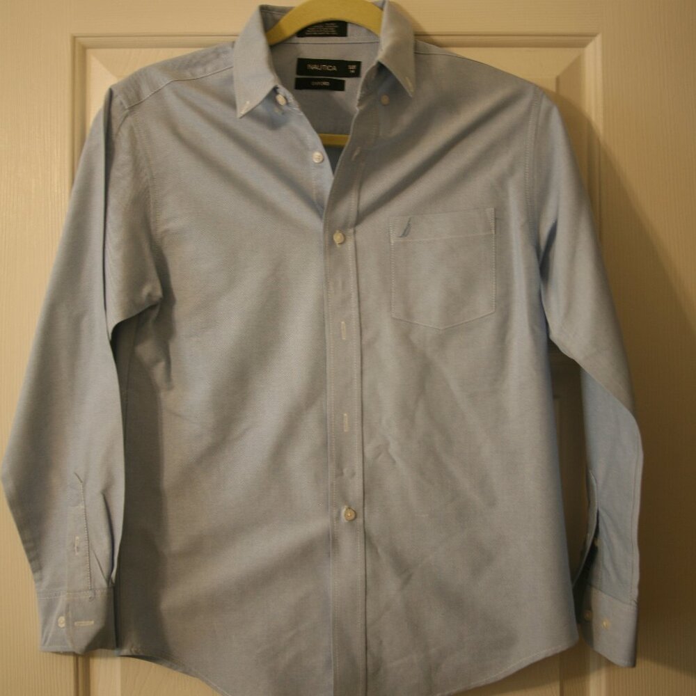 Nautica Kids Oxford Buttondown Shirt, Size 14, Light Blue